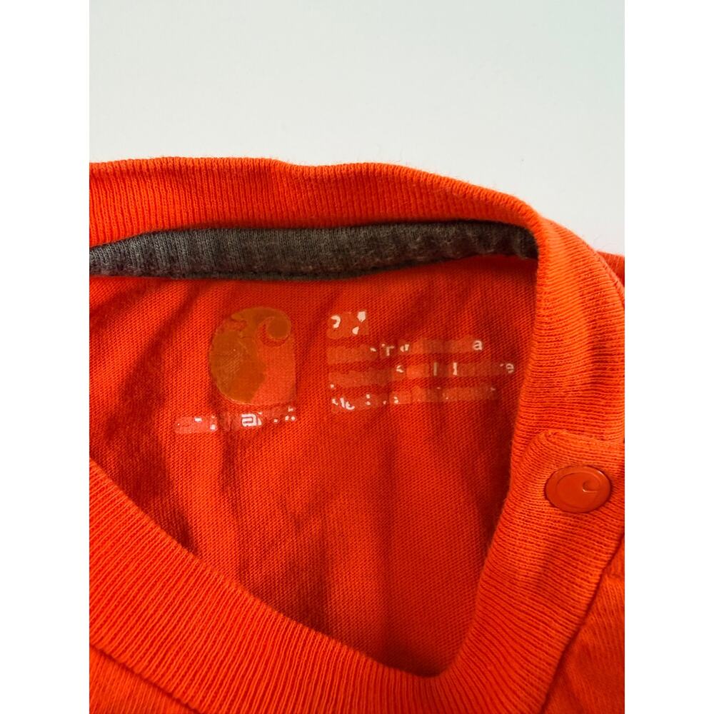 Carhartt Baby Boys Orange Short Sleeve Bodysuit dog hunting 3 months - Picture 5 of 6